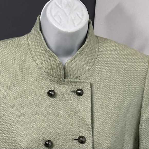 Tahari Women’s 6P Green Wool Blend Blazer Lined Pockets Career Old Money Regal - Picture 2 of 14